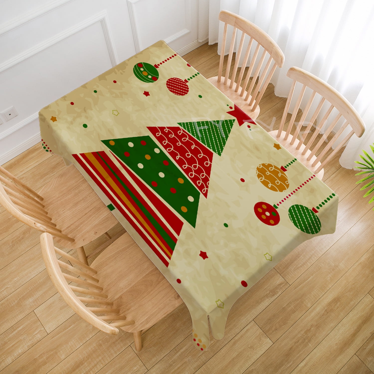 Christmas Tablecloth Christmas Tree New Year Festival Dinner Tablecloth