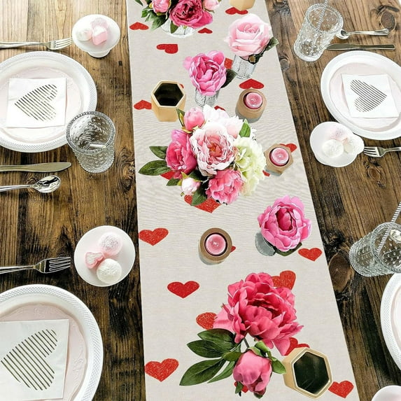 Christmas Tablecloth Colorful Table Flag Holiday Table Runners Plastic Rectangular Table Cover For Party Decor Valentine'S Day Wedding Available