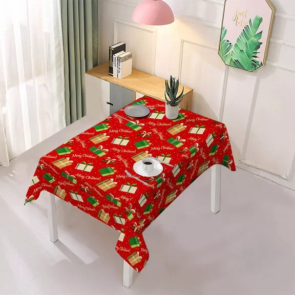 Christmas Tablecloth Dining Kitchen Table Cloth Chair Cover Xmas Pary Home Decor