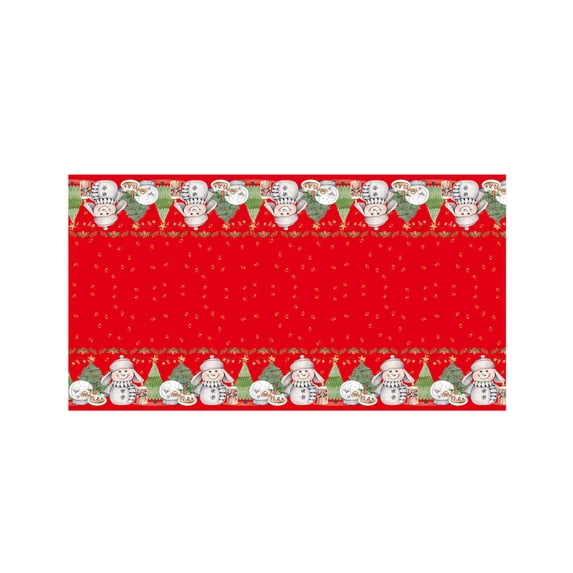 Christmas Tablecloth Disposable Waterproof Table Cover for Holiday Decor Christmas Party Decoration Red
