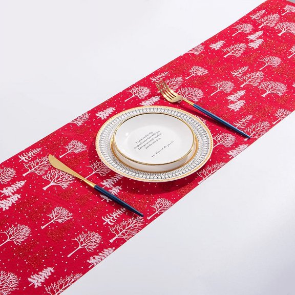 Christmas Tablecloth Fine Linen Printed Tablecloth Creative Christmas Table Decor Perfect for Holiday Gatherings Festive Home Decoration Ideal for Christmas Parties and Celebr