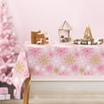 thumbnail image 1 of Christmas Tablecloth Gold Pink Snowflake Table Cloth Xmas Winter Snowflake Rectangle Table Cover for Christmas Holiday Party Table Decor, 60 x 104 Inch, 1 of 6