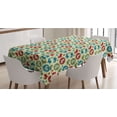 thumbnail image 1 of Christmas Tablecloth, Holiday Themed Print with Pine Trees and Ornamental Silhouette Rams Image, Rectangle Satin Table Cover Accent for Dining Room and Kitchen, 52" X 70", Multicolor, by Ambesonne, 1 of 2