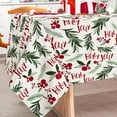 thumbnail image 1 of Christmas Tablecloth Holly Jolly Rectangle Table Cloth Washable Holly Berry with Leaves Table Cover for Xmas Holiday Party Picnic Dinning Table Decor, 60 x 102 Inch, 1 of 5