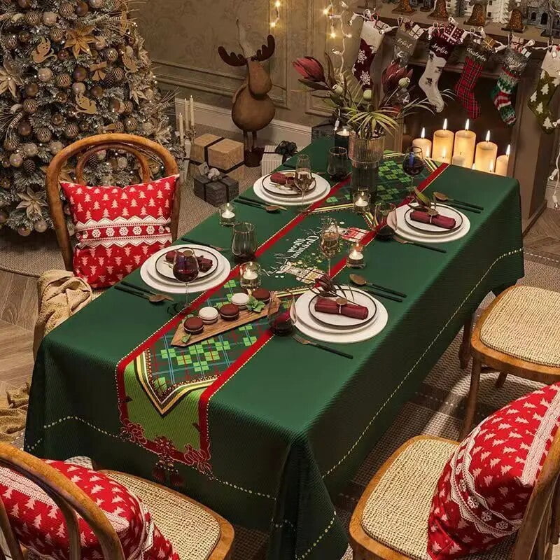 Christmas Tablecloth Light Luxury Festive Red Retro Plaid Tea Table