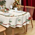 thumbnail image 1 of Christmas Tablecloth, Oval - 54 x 72In, Polyester Waterproof and Wrinkle-Resistant Durable for Kitchen, Winter and Home Decor, 1 of 5