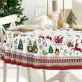 thumbnail image 1 of Christmas Tablecloth Oval Table Cloth 54 x 72 Table Cover Waterproof Fabric Tablecloths for Xmas Holiday Party Dinner Decor, Red and White, 1 of 6