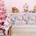 thumbnail image 1 of Christmas Tablecloth Pink Gingerbread House Xmas Tree Fabric Table Cloth Washable Table Cover for Party Home Kitchen Decor, 60 x 104 Inch, 1 of 6