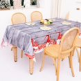 thumbnail image 1 of Christmas Tablecloth Rectangle - 59x70 inch Plaid Table Cloth with Snowflake Washable Wrinkle Resistant Holiday Tablecloths for Christmas Family Gathering, Dining Room Table Decoration, 1 of 8