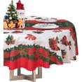 thumbnail image 1 of Christmas Tablecloth Rectangle - 60x120 inch Snowflakes Foil Print Pattern Washable Wrinkle Resistant Holiday Tablecloths for Christmas Family Gathering, Dining Room Table 130GSM, 1 of 6