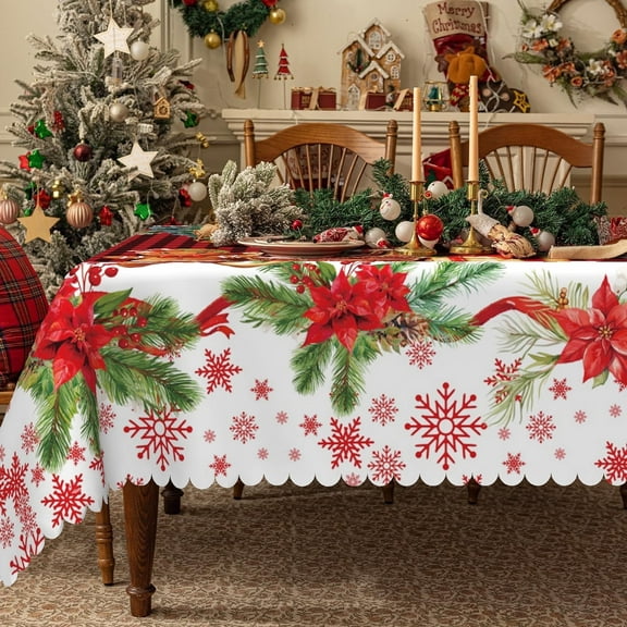 Christmas Tablecloth Rectangle,Checkered Plaided Table Cloth,Xmas Table Cover for Dining Kitchen Decor Party Banquet,60x120