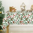 thumbnail image 1 of Christmas Tablecloth Rectangle Holly Berry with Leaves Fabric Table Cloth Xmas Washable Table Cover for Picnic Dining Table Decor, 60 x 102 Inch, 1 of 7