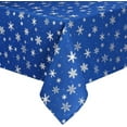 thumbnail image 1 of Christmas Tablecloth Rectangle Snowflake Tablecloth Snowflake Printed Table Cover Christmas Decorations Snowflake Table Cloth Washable Table Cloths for Dinner Xmas Decor (Blue,60 x 120 Inch), 1 of 6