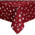 thumbnail image 1 of Christmas Tablecloth Rectangle Snowflake Tablecloth Snowflake Printed Table Cover Christmas Decorations Snowflake Table Cloth Washable Table Cloths for Dinner Xmas Decor (Red,60 x 120 Inch), 1 of 6