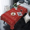 thumbnail image 1 of Christmas, Tablecloth Rectangle Table Cloth 60x120 , Waterproof Tablecloth Outdoor Table Cloth, Boho Red Gold Geometric Stripes Dots Washable Table Cover for Kitchen Dining Party, 1 of 8
