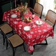 thumbnail image 1 of Christmas Tablecloth Rectangle, Table Cloth with Snowflake Decorations, Heavy Weight & Spillproof Table Cover for Dining, Party & Holidays (Snow Patterns, Rectangle, 52" x 70" (4-6 Seats)), 1 of 1