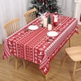 thumbnail image 1 of Christmas Tablecloth for Rectangle Table Xmas Tree Deer Patten Boho Table Cloth Waterproof Wrinkle Free Table Cover Holiday Decor Table Cloth for Party, 60 x 120 Inch, Red, 1 of 9