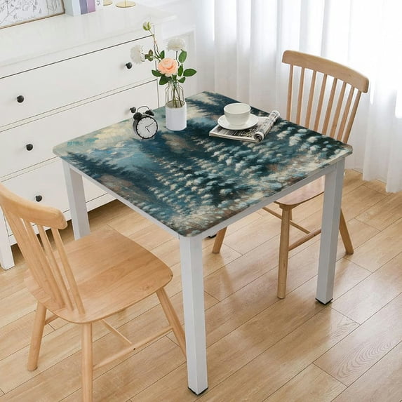 Christmas Tablecloth Rectangular, Grey Washable Table Cover for Party Picnic Dinner Decor