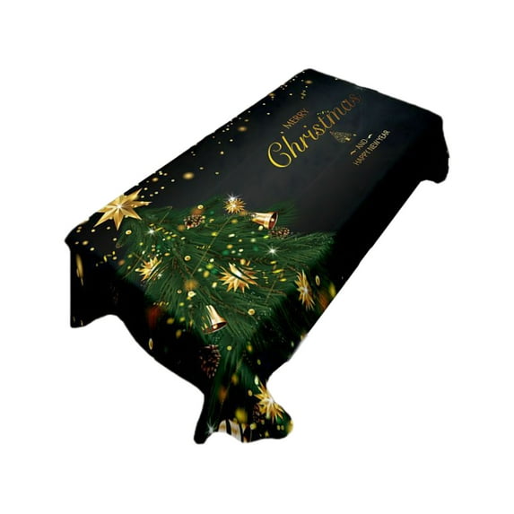 Christmas Tablecloth, Rectangular Table Cover, Waterproof Reusable Holiday Party Tablecloth for Indoor Outdoor Dining, Polyester Washable Durable 90x140cm