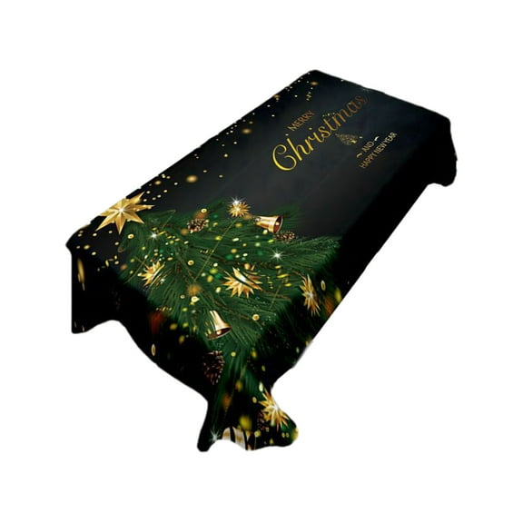 Christmas Tablecloth, Rectangular Table Cover, Waterproof Reusable Holiday Party Tablecloth for Indoor Outdoor Dining, Polyester Washable Durable 90x140cm