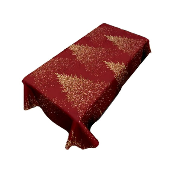 Christmas Tablecloth, Rectangular Washable Waterproof Oil-Resistant Table Cover for Holiday Party Dining Decor Kitchen Table(Red)