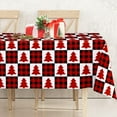 thumbnail image 1 of Christmas Tablecloth Red Buffalo Plaids Fabric Table Cloth Rectangle Xmas Tree Table Cover for Holiday Picnic Dinner Table Decor, 60 x 102 Inch, 1 of 6