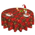 thumbnail image 1 of Christmas Tablecloth Red Green Buffalo Plaid Round Tablecloth 60 Inch, Rustic Farmhouse Winter Snowflake Table Cloth Washable Wipeable Polyester Fabric Table Cover for Xmas Holiday Party Kitchen Decor, 1 of 14