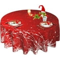 thumbnail image 1 of Christmas Tablecloth Red Snowflake Tablecloth Winter Table Cloth Round 60 Inch Washable Reusable Xmas Tablecloth for Home Parties Dinner Picnic Dining Kitchen Decor, 1 of 6