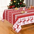 thumbnail image 1 of Christmas Tablecloth Red and White Christmas Decor Boho Table Cloth Rectangle Table for Xmas Parties Holiday Dinner Tabletop, Rectangle, 60" x 120", 1 of 6