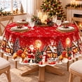 thumbnail image 1 of Christmas Tablecloth Round 60 Inch, Holiday Dining Table Cover, Festive Christmas Table Decor for Kitchen Home Party, 1 of 5