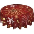 thumbnail image 1 of Christmas Tablecloth,Round Table Clothes 60 Inch,Xmas Red Gold Snowflake Tablecloth Waterproof Polyester Winter Holiday Tablecloth for Home Rustic Farmhouse Dining Table Decorations, 1 of 6