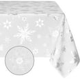thumbnail image 1 of Christmas Tablecloth, Silver Snowflake Table Cloth, Xmas Themed Waterproof Tablecloths, Winter Holiday Spill-Proof Table Cover for Party Home Decor (Rectangle, 60" x 84"), 1 of 5