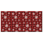 Christmas Tablecloth, Snowflake Christmas Table Cover Disposable Rectangle Xmas Plaid Plastic Table Cloths for Christmas Table Decorations Holiday Party Supplies, 54x108inch