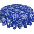 thumbnail image 1 of Christmas Tablecloth, Christmas Snowflakes Table Cloth for Party Decoration, Round 60 Inch, Snowman Themed Tablecloths for Dinner Kitchen Party Picnic, 1 of 6