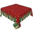 thumbnail image 1 of Christmas Tablecloth Square 52x52 Inch Red Xmas Tree Snowflake Winter Holiday Theme Decorative Table Cloth Seasonal Rustic Farmhouse for Indoor Party Kitchen Dinner Picnic Decor, 1 of 5