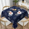 thumbnail image 1 of Christmas Tablecloth Square 60×60 Inch Blue Snowflake Winter Table Cloth Water Resistant Fabric Table Covers for Kitchen Dining Small Tablecloth for Party Home Decor, 1 of 5