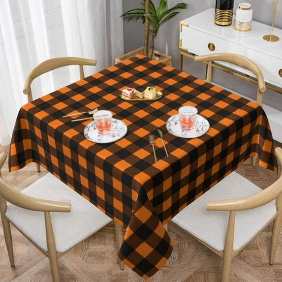 Christmas Tablecloth Square 60×60 Inch Blue Snowflake Winter Table Cloth Water Resistant Fabric Table Covers for Kitchen Dining Small Tablecloth for Party Home Decor