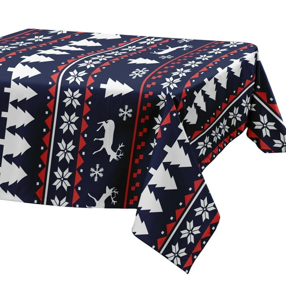 Christmas Tablecloth – Stain-Resistant, Wrinkle-Free Holiday Table Cover for Dining Room Décor