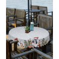 thumbnail image 1 of Christmas Tablecloth with Umbrella Hole and Zipper Christmas Tree Snowman Round Outdoor Tablecloths 54 Inch Table Cloths Cute Squirrel Cat Patio Table Cloth Cover for Holiday Party Yard Garden Cafe, 1 of 5