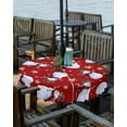 thumbnail image 1 of Christmas Tablecloth with Umbrella Hole and Zipper Red Snowman Round Outdoor Tablecloths 54 Inch Table Cloths Snowflake Patio Table Cloth Cover for Holiday Party Yard Garden Cafe, 1 of 5