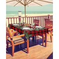 thumbnail image 1 of Christmas Tablecloth with Umbrella Hole and Zipper Christmas Tree Berry Wreath Outdoor Tablecloths 60x84 Table Cloths Red Black Buffalo Plaid Patio Table Cloth Cover for Holiday Party Yard Garden Cafe, 1 of 5