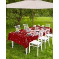 thumbnail image 1 of Christmas Tablecloth with Umbrella Hole and Zipper Christmas Tree Outdoor Tablecloths 52x70 Table Cloths Red Christmas Balls Snowflake Patio Table Cloth Cover for Holiday Party Yard Garden Cafe, 1 of 5