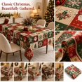 thumbnail image 1 of Christmas Tablecloth with Waterproof Fabric & Lace Trim, Rectangular Tablecloth for Dining Table Decorations, Red Plaid & Green Plaid Holiday Party Table Cloth for Christmas, 1 of 7