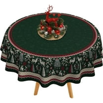 Christmas Tablecloth Winter Holiday Table Cloth Washable Christmas Tree Table Cover for New Years Party and Dining Room Decor-60 * 60" Round