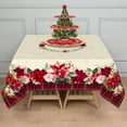 thumbnail image 1 of Christmas Tablecloth Winter Holiday Washable Red Christmas Tree Table for New Year's Party Decor 60x60 Inch, 1 of 7