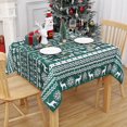 thumbnail image 1 of Christmas Tablecloth, Xmas Tree and Deer Design Square Table Cloth Waterproof Holiday Decorative Boho Table Cover for Outdoor, Indoor Party Kitchen Dining Room, 52 x 52 Inch, Green, 1 of 6