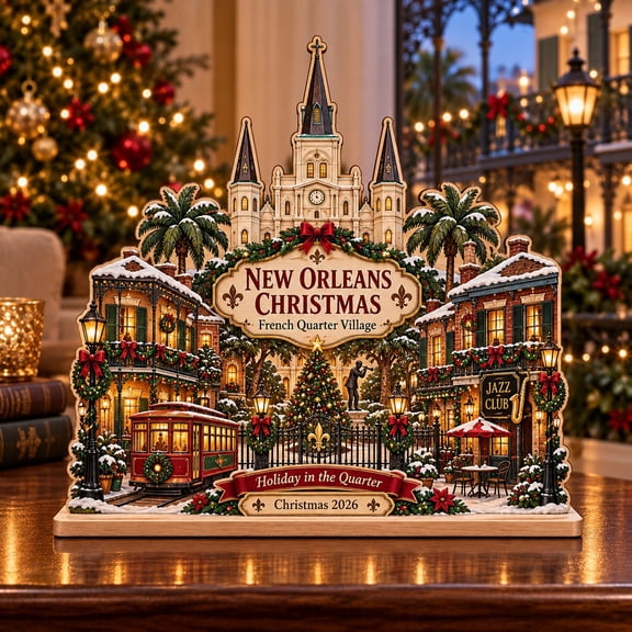 Christmas Tabletop Display New Orleans French Quarter