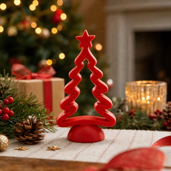 Christmas Tabletop Tree Decoration Freestanding Christmas Ornament Mantel Shelf Fireplace Figurine for Indoor Holiday Party Home Decor Small Plastic Xmas Centerpiece Display 1 Piece