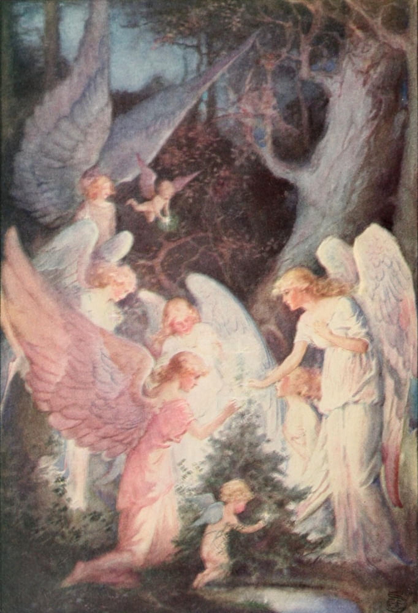Christmas Tales & Christmas Verse 1912 Angels Canvas Art - Florence Storer (18 x 24)