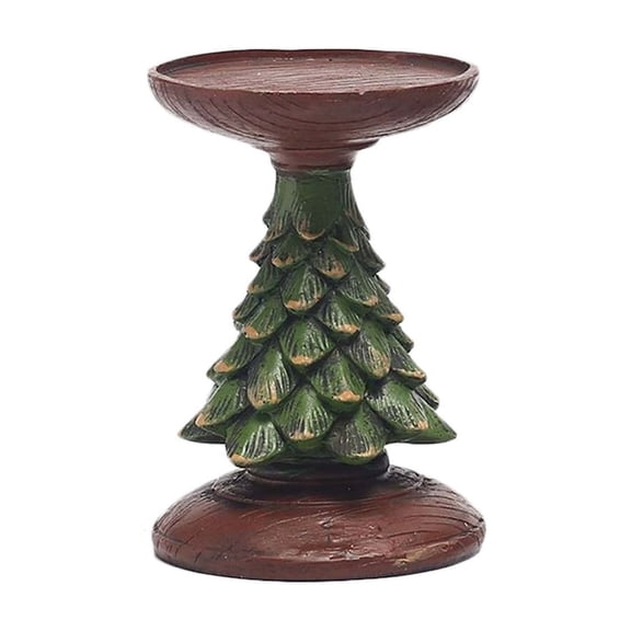 Christmas Taper Candle Holder Christmas Tree Candlestick Resin Pine Tree Candle Holder, Rustic Farmhouse Vintage Christmas Table Centerpieces for Dining Dinner Home Kitchen, Resin Pine Tree Design